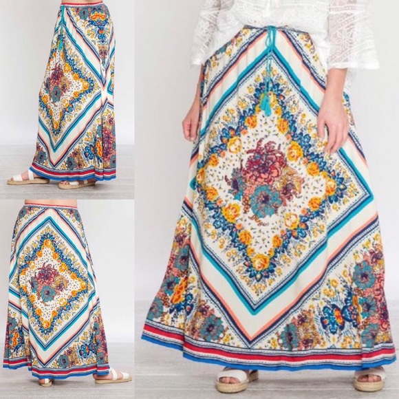 Flying Tomato Dresses & Skirts - Flying Tomato Boho Floral Plus Size Maxi Skirt